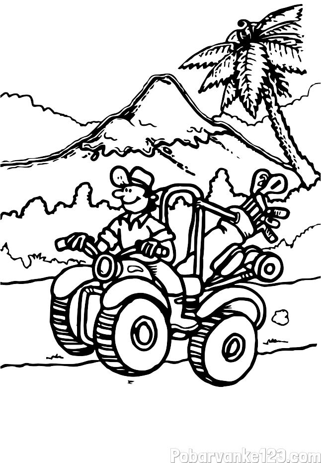 Pobarvanka golfista na štirikolesniku