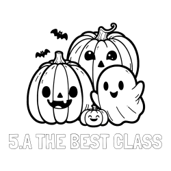 Online izdelana pobarvanka - Pobarvanka imena 5.A THE BEST CLASS in pobarvanka duhca in buč za noč čarovnic