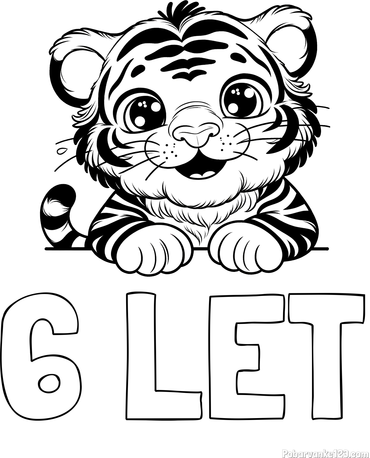 Pobarvanka imena 6 LET in pobarvanka tigrček