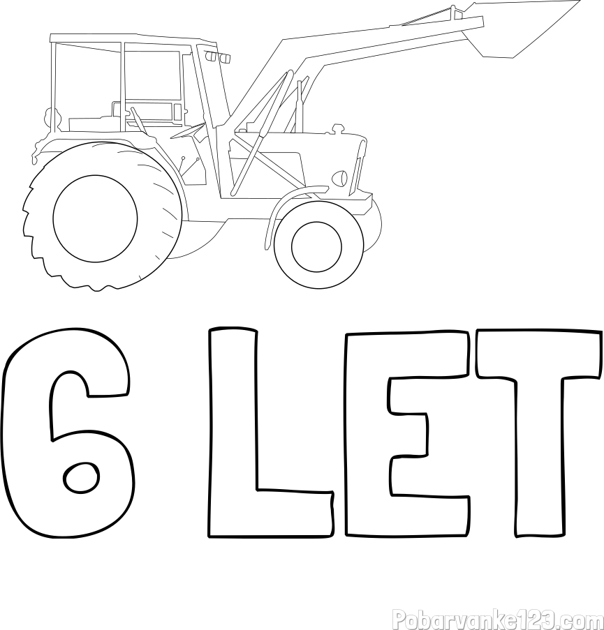 Pobarvanka imena 6 LET in traktor 2
