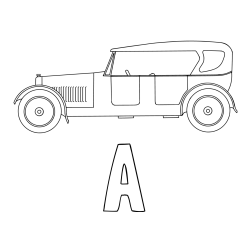 Online izdelana pobarvanka - Pobarvanka imena A in star avto