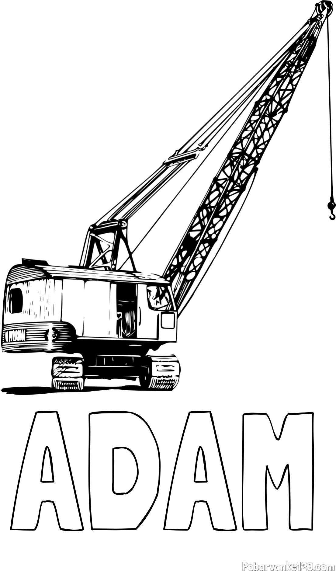 Pobarvanka imena ADAM in pobarvanka žerjava