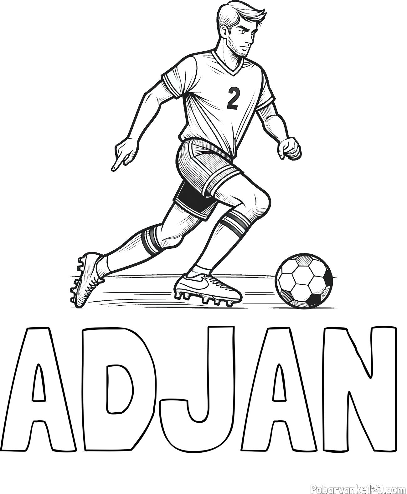 Pobarvanka imena ADJAN in pobarvanka nogometaša