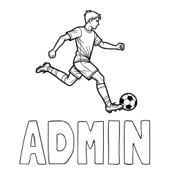 Online izdelana pobarvanka - Pobarvanka imena ADMIN in pobarvanka nogometaša v napadu