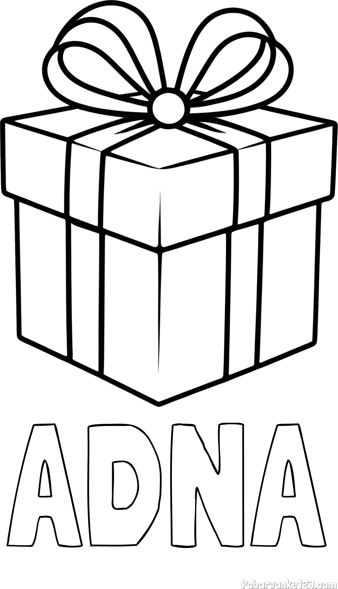 Pobarvanka imena ADNA in pobarvanka preprostega darila