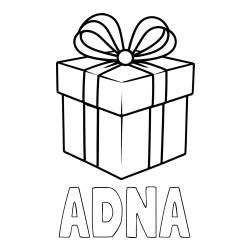 Online izdelana pobarvanka - Pobarvanka imena ADNA in pobarvanka preprostega darila