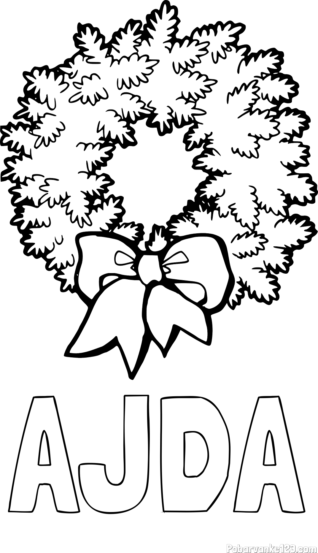 Pobarvanka imena AJDA in adventni venček