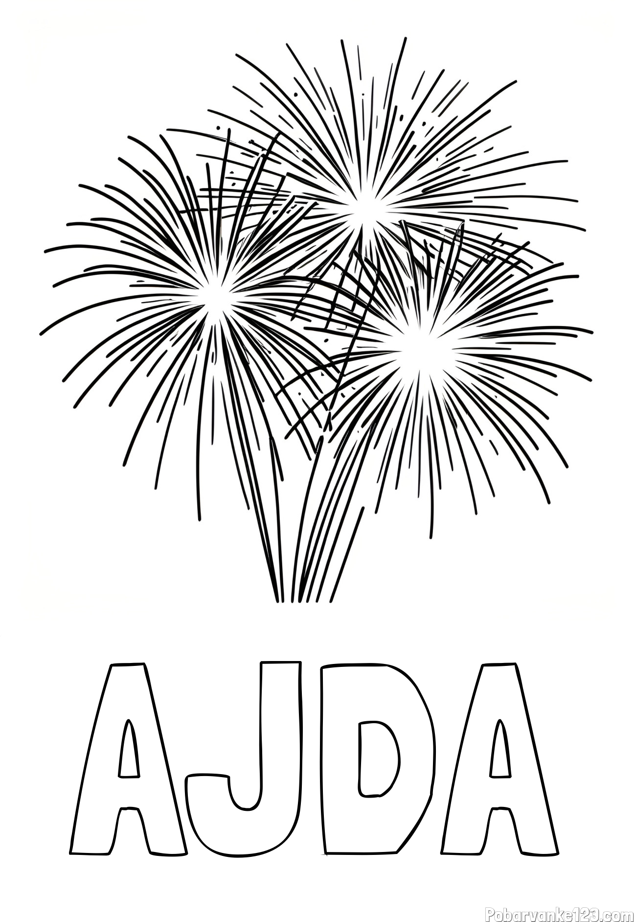 Pobarvanka imena AJDA in lepa pobarvanka ognjemeta