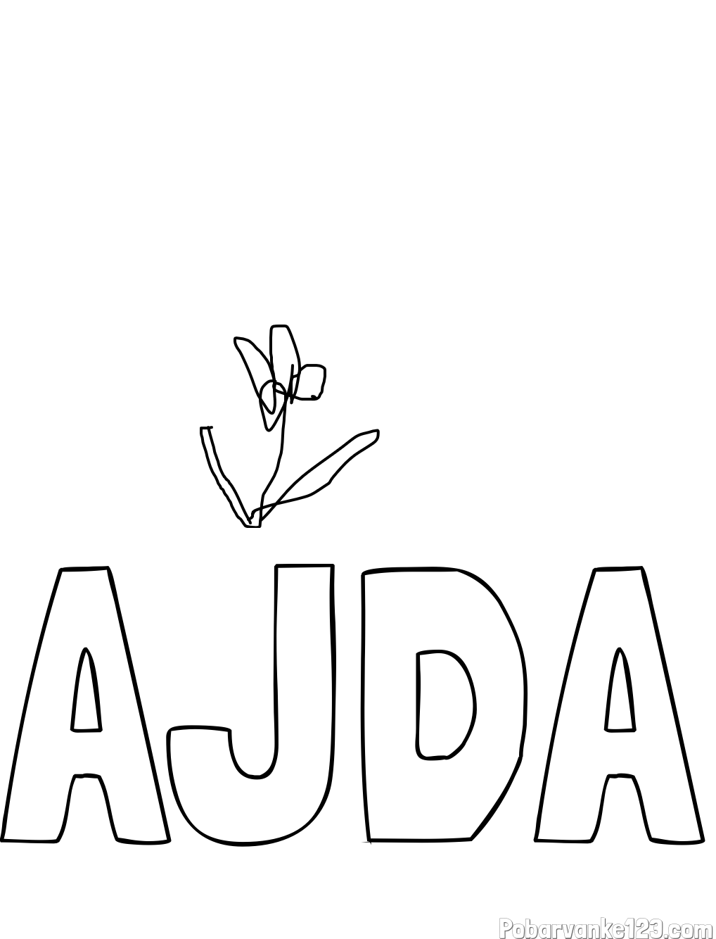 Pobarvanka imena AJDA in lepotica