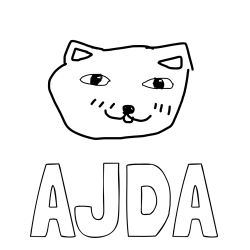 Online izdelana pobarvanka - Pobarvanka imena AJDA in MUCA