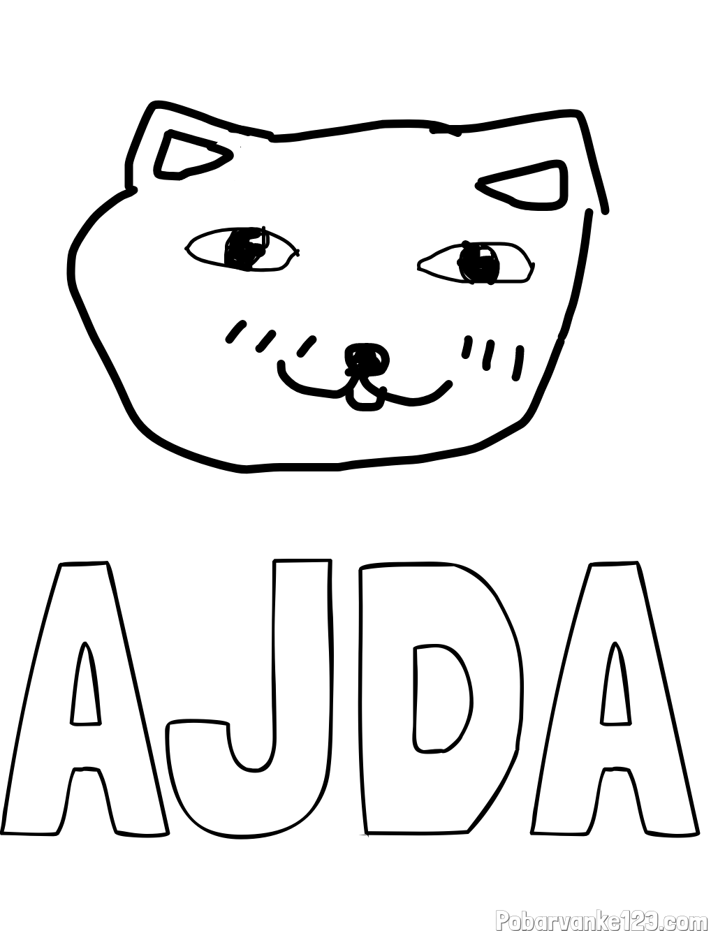 Pobarvanka imena AJDA in MUCA