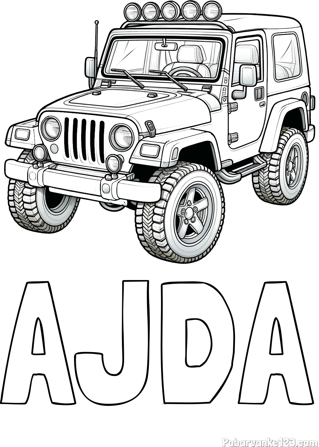 Pobarvanka imena AJDA in pobarvanka džipa