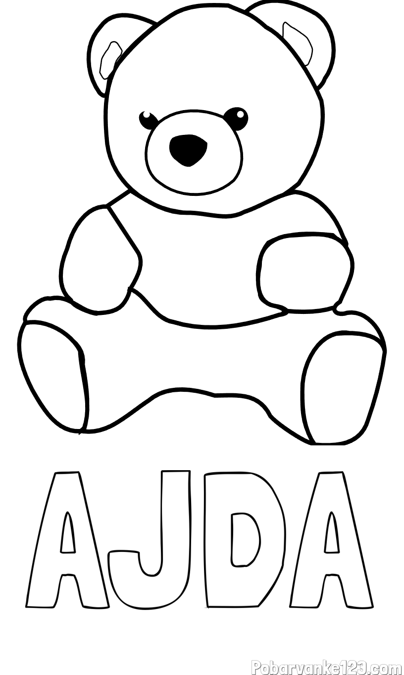 Pobarvanka imena AJDA in pobarvanka medvedka