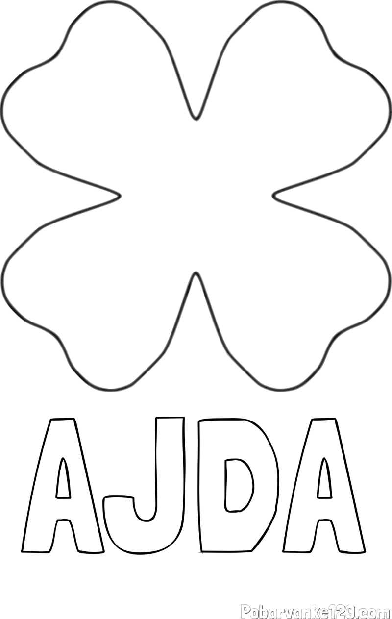 Pobarvanka imena AJDA in pobarvanka štiriperesna deteljica