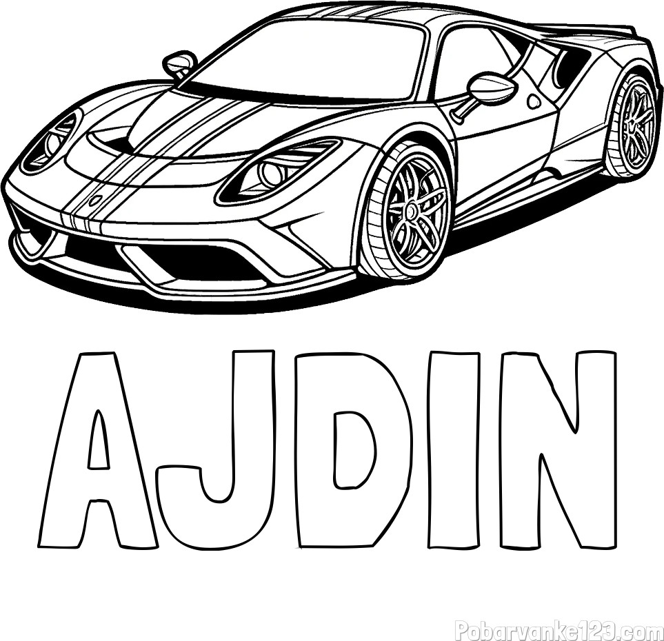 Pobarvanka imena AJDIN