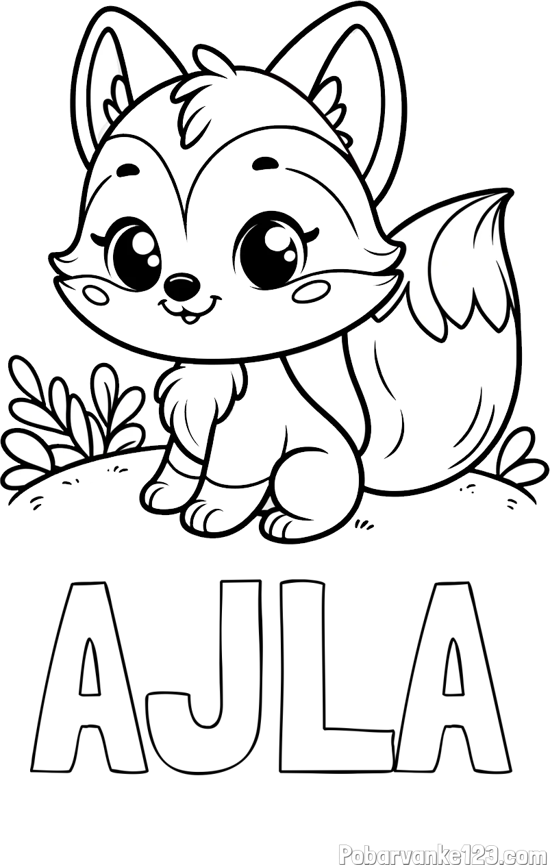 Pobarvanka imena AJLA in pobarvanka lisičke