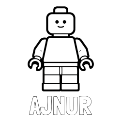 Online izdelana pobarvanka - Pobarvanka imena AJNUR in pobarvanka LEGO figurice fanta
