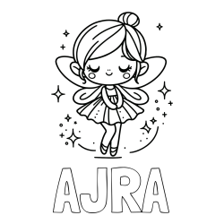 Online izdelana pobarvanka - Pobarvanka imena AJRA in otroška pobarvanka čarobne vile