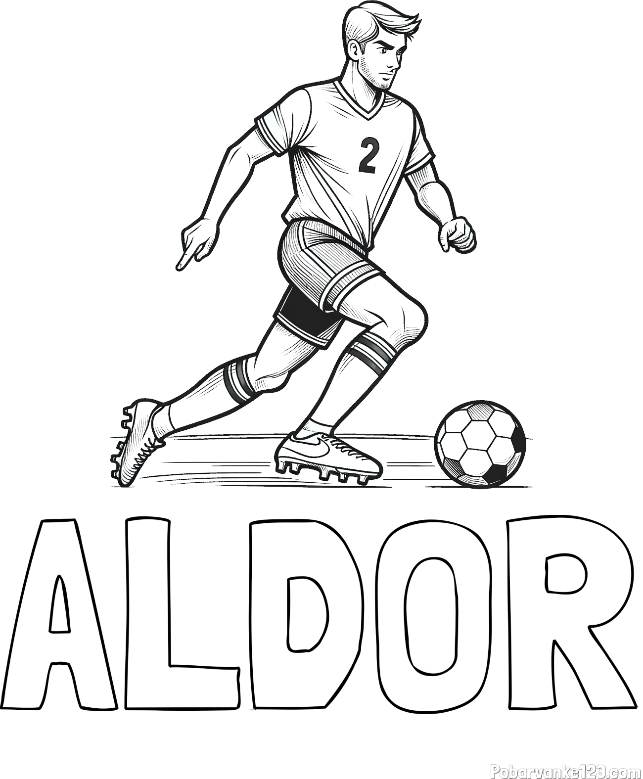 Pobarvanka imena ALDOR in pobarvanka nogometaša