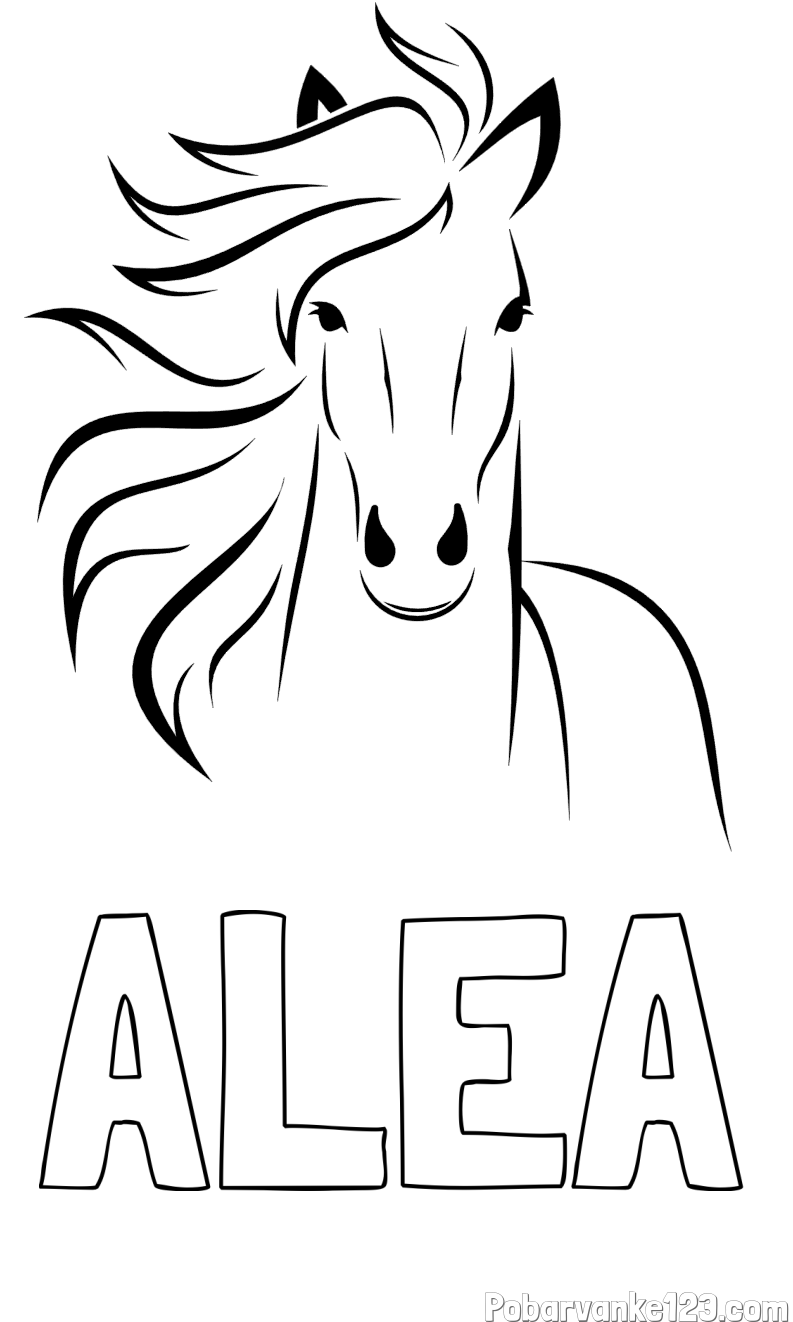 Pobarvanka imena ALEA in lepa pobarvanka konja
