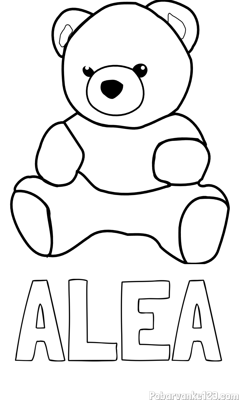Pobarvanka imena ALEA in pobarvanka medvedka