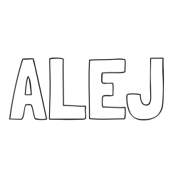 Online izdelana pobarvanka - Pobarvanka imena ALEJ