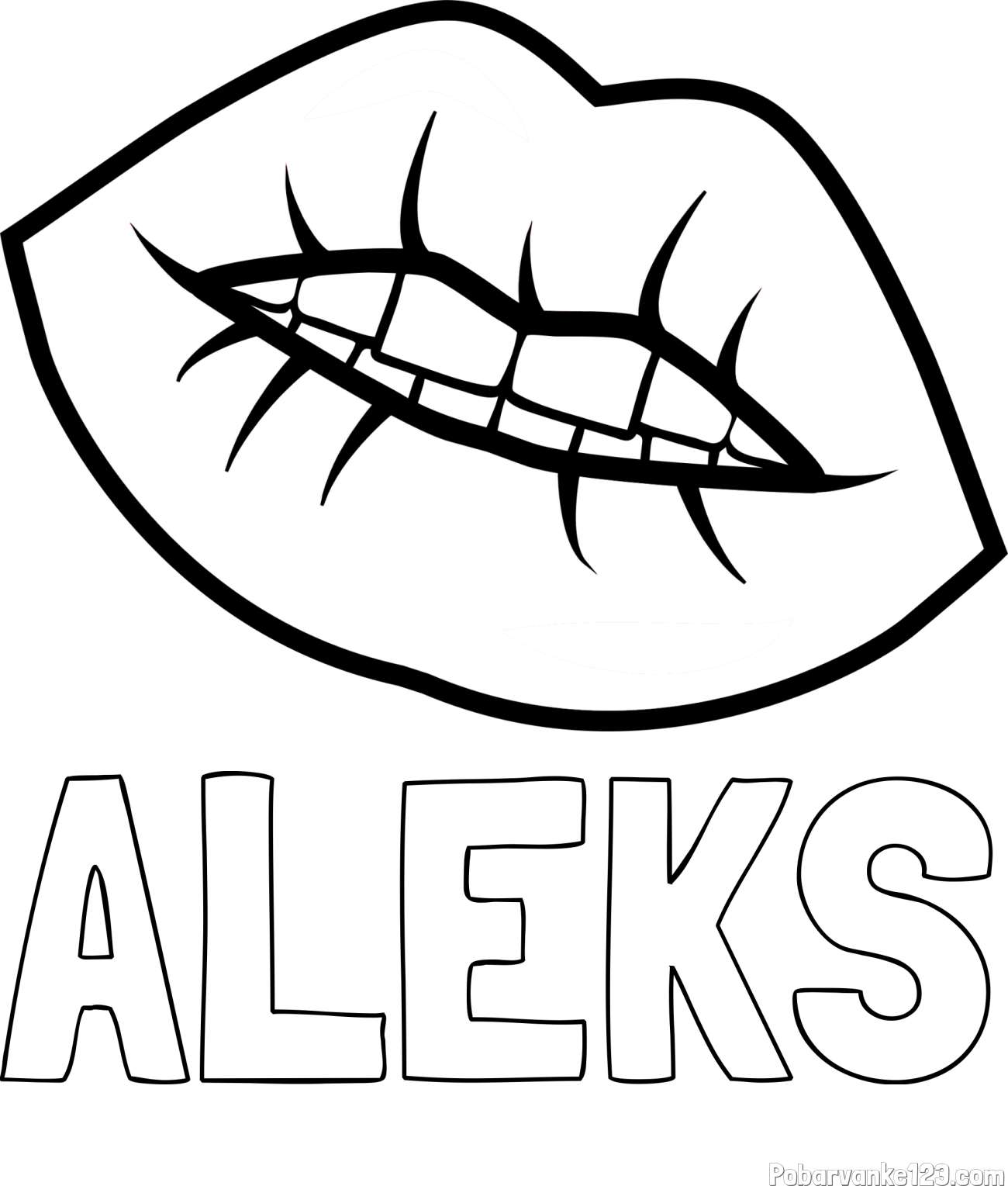 Pobarvanka imena ALEKS in pobarvanka ustnic