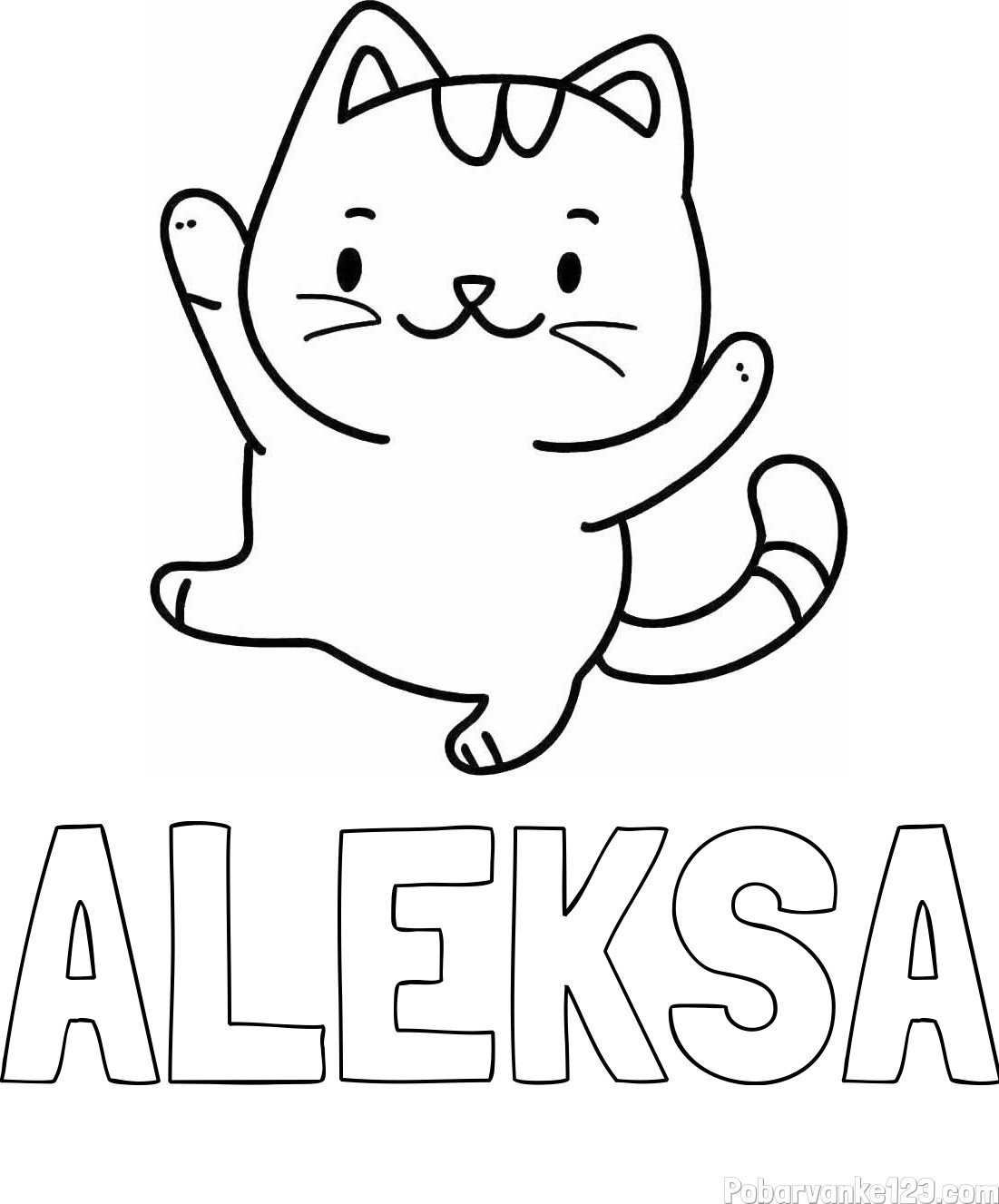 Pobarvanka imena ALEKSA in mucke