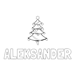 Pobarvanka imena ALEKSANDER in božična smreka