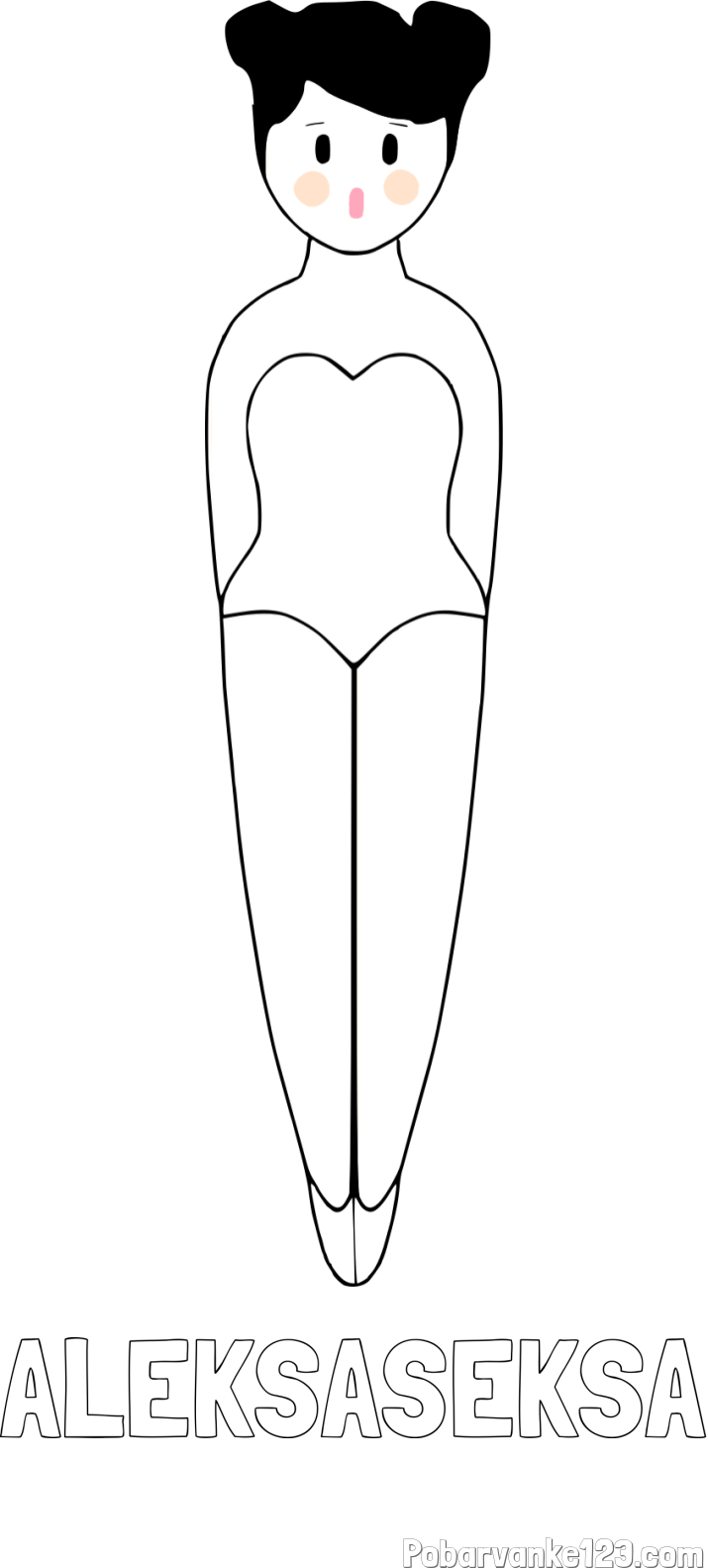 Pobarvanka imena ALEKSASEKSA in enostavna pobarvanka baletke