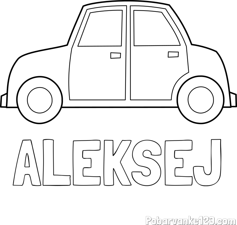 Pobarvanka imena ALEKSEJ in pobarvanka avta