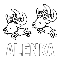 Pobarvanka imena ALENKA in jelenčka