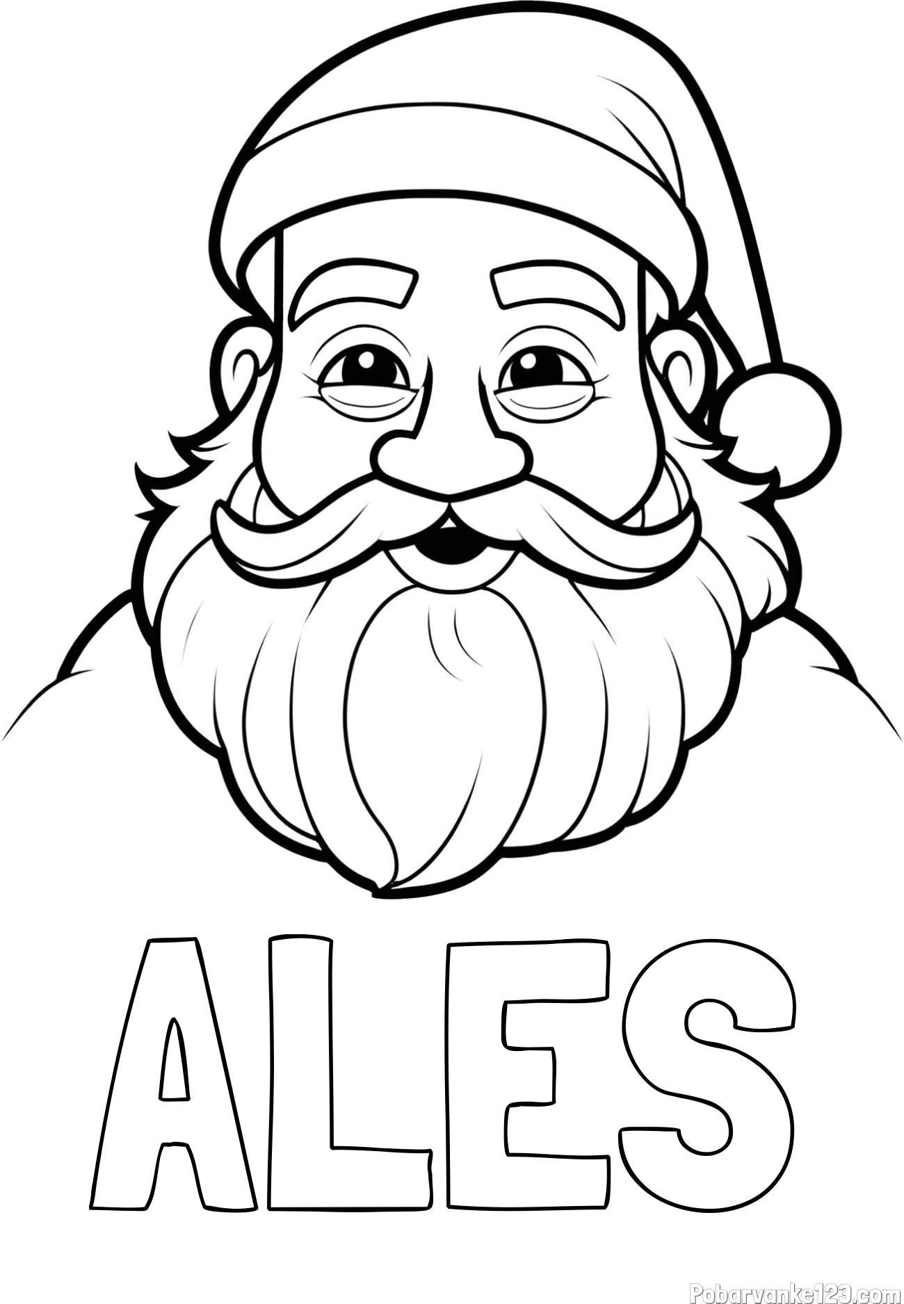 Pobarvanka imena ALEŠ in pobarvanka utrujenega Božička