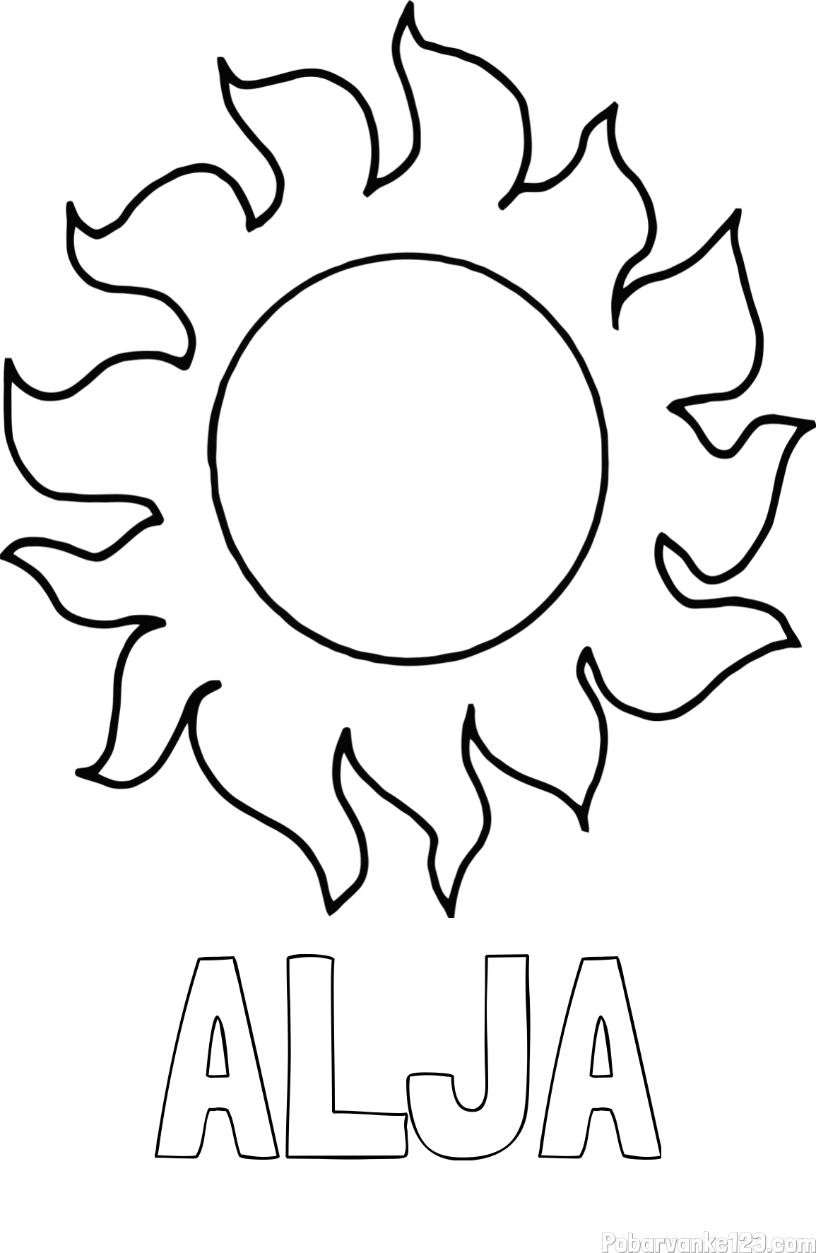 Pobarvanka imena ALJA