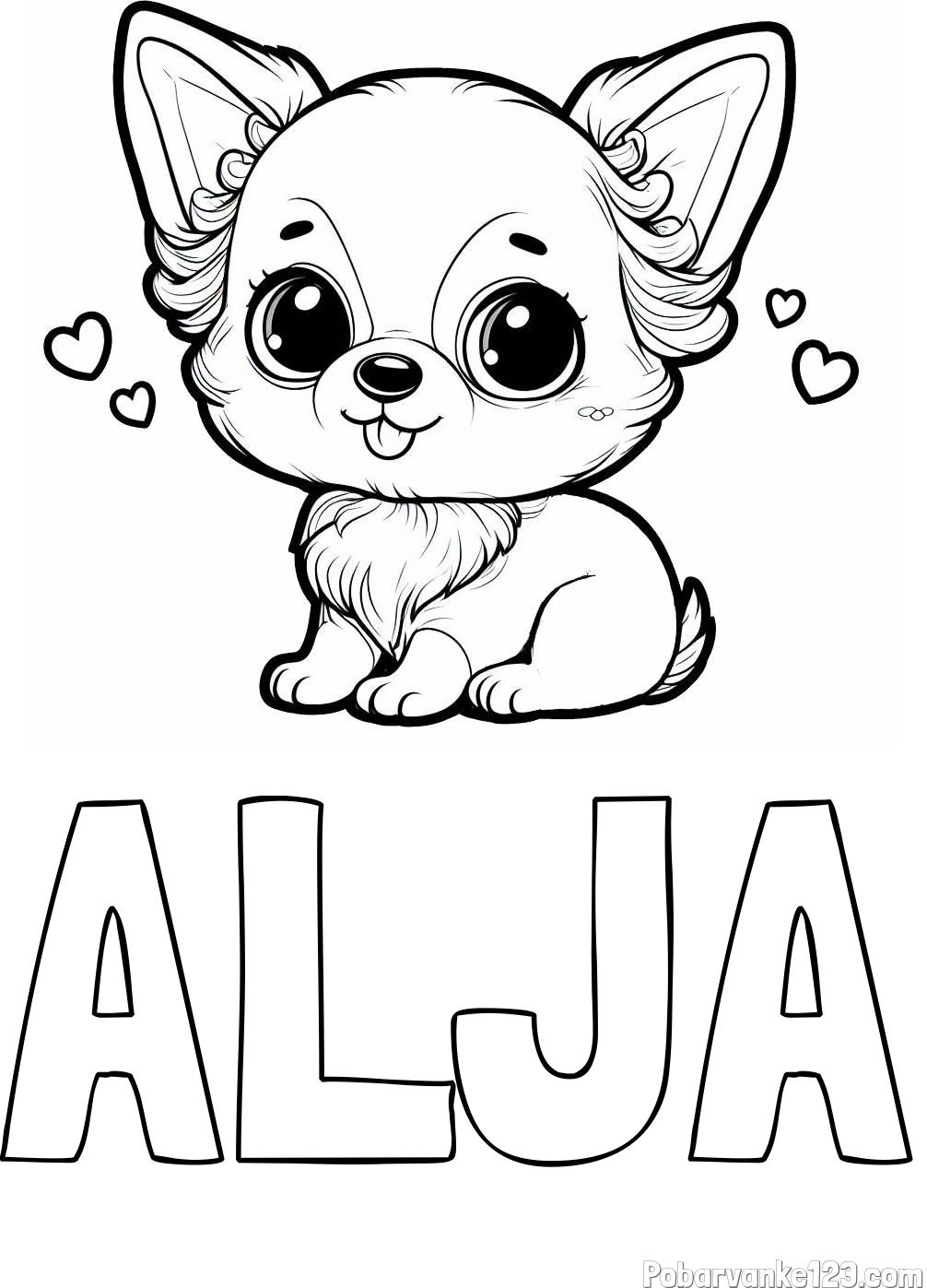 Pobarvanka imena ALJA in pobarvanka čivave