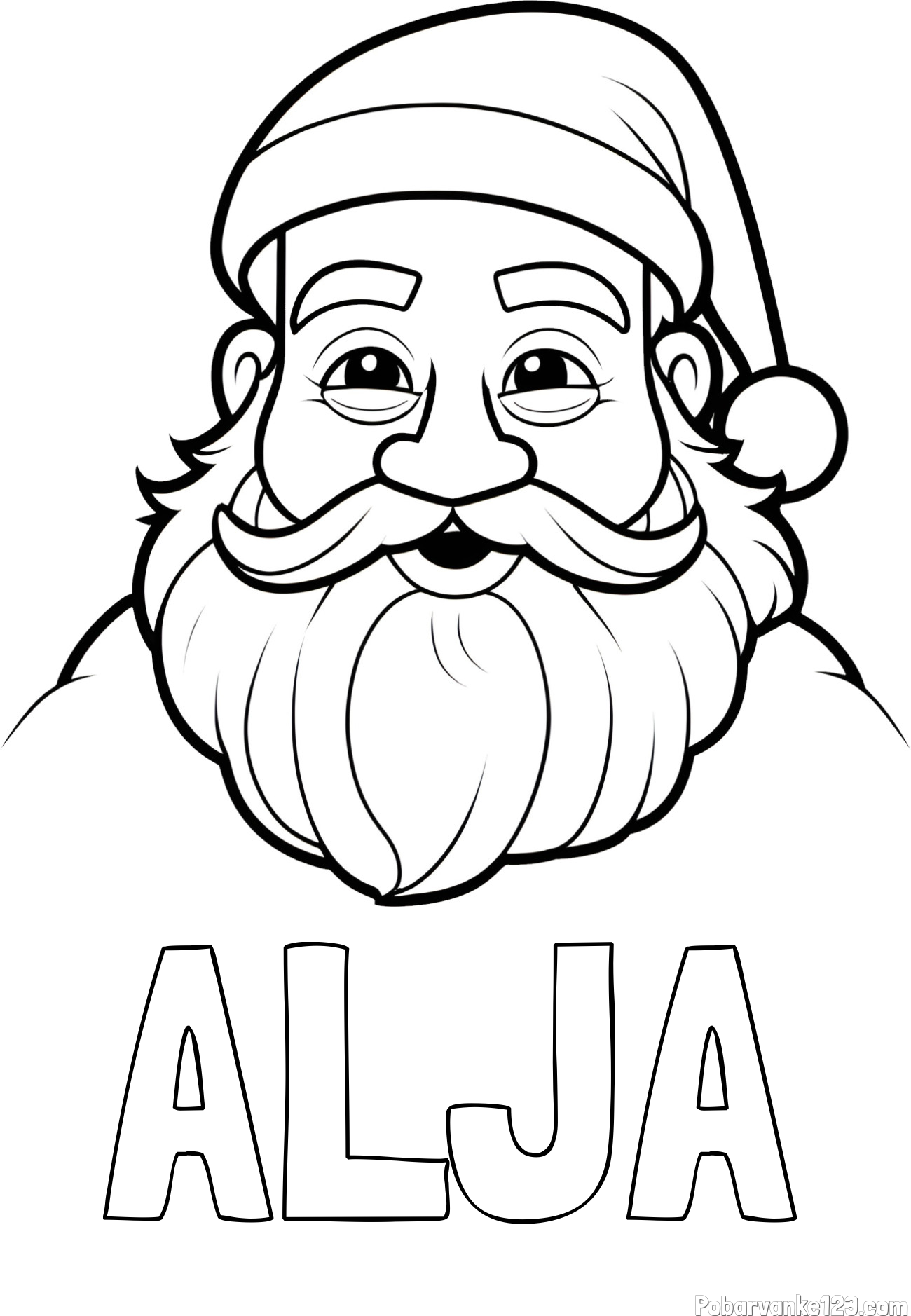 Pobarvanka imena ALJA in pobarvanka utrujenega Božička