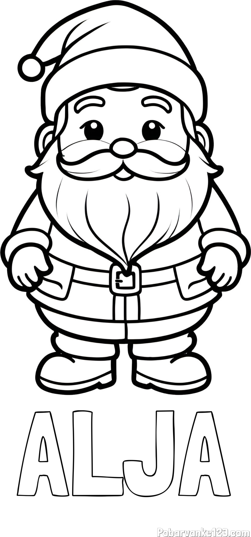Pobarvanka imena ALJA in simpatična pobarvanka Božička