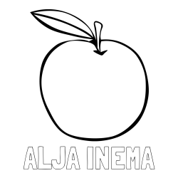 Online izdelana pobarvanka - Pobarvanka imena ALJA INEMA in otroška pobarvanka jabolke