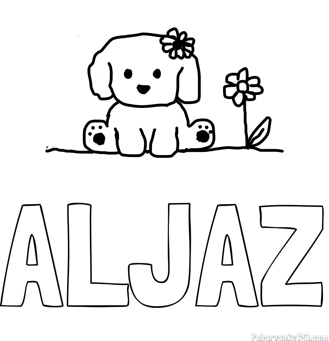 Pobarvanka imena ALJAŽ in KUŽIKA