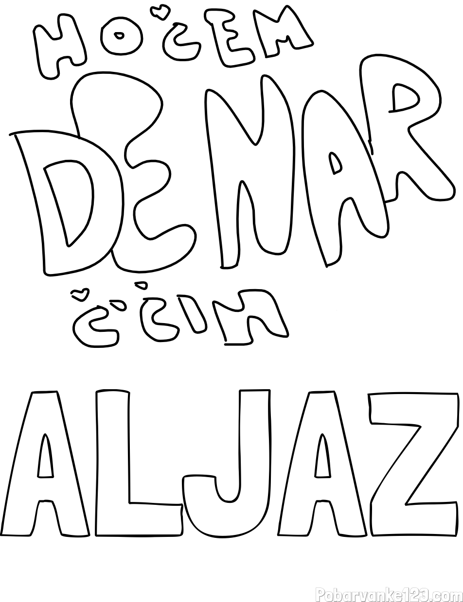 Pobarvanka imena ALJAZ in 💲 Pobarvanka Hočem denar 💲