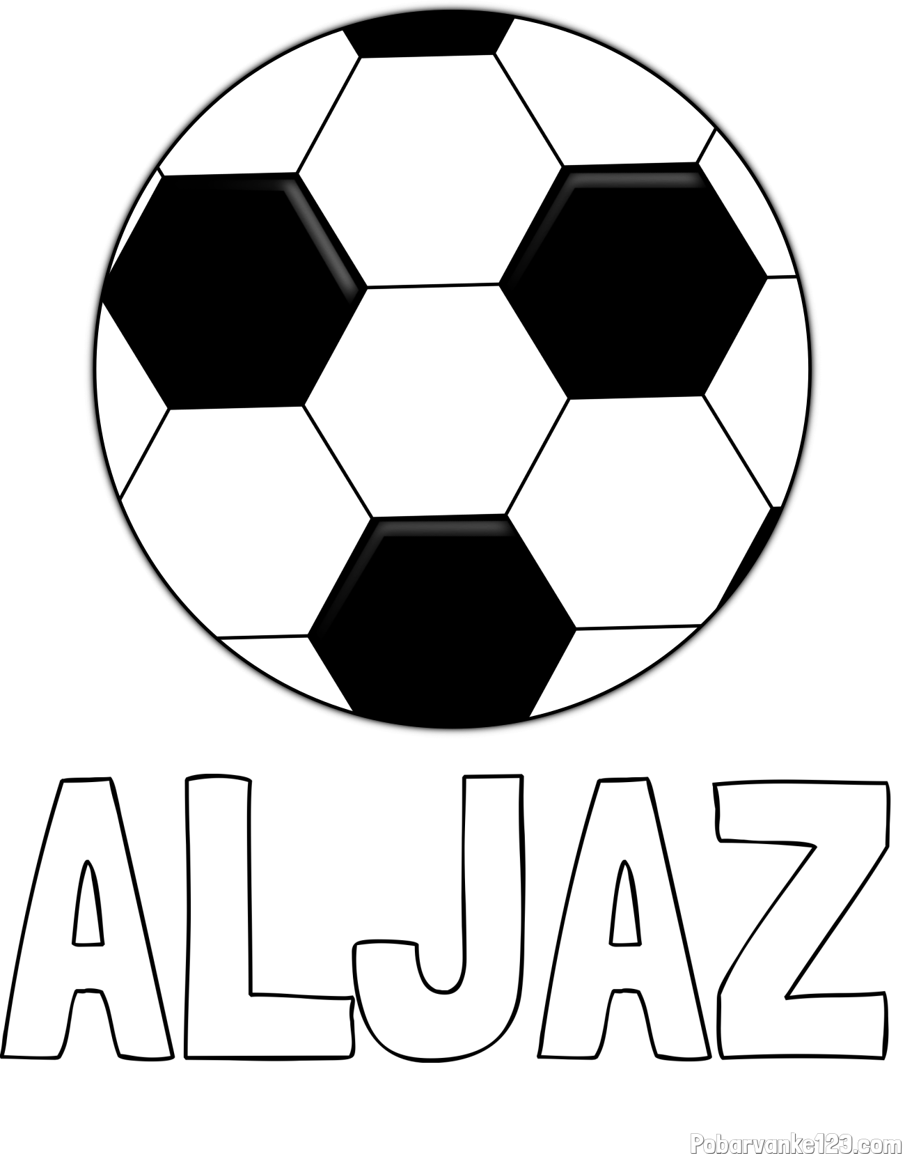 Pobarvanka imena ALJAZ in pobarvanka nogometne žoge