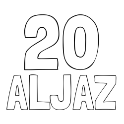 Online izdelana pobarvanka - Pobarvanka imena ALJAZ in pobarvanka številke dvajset (20)