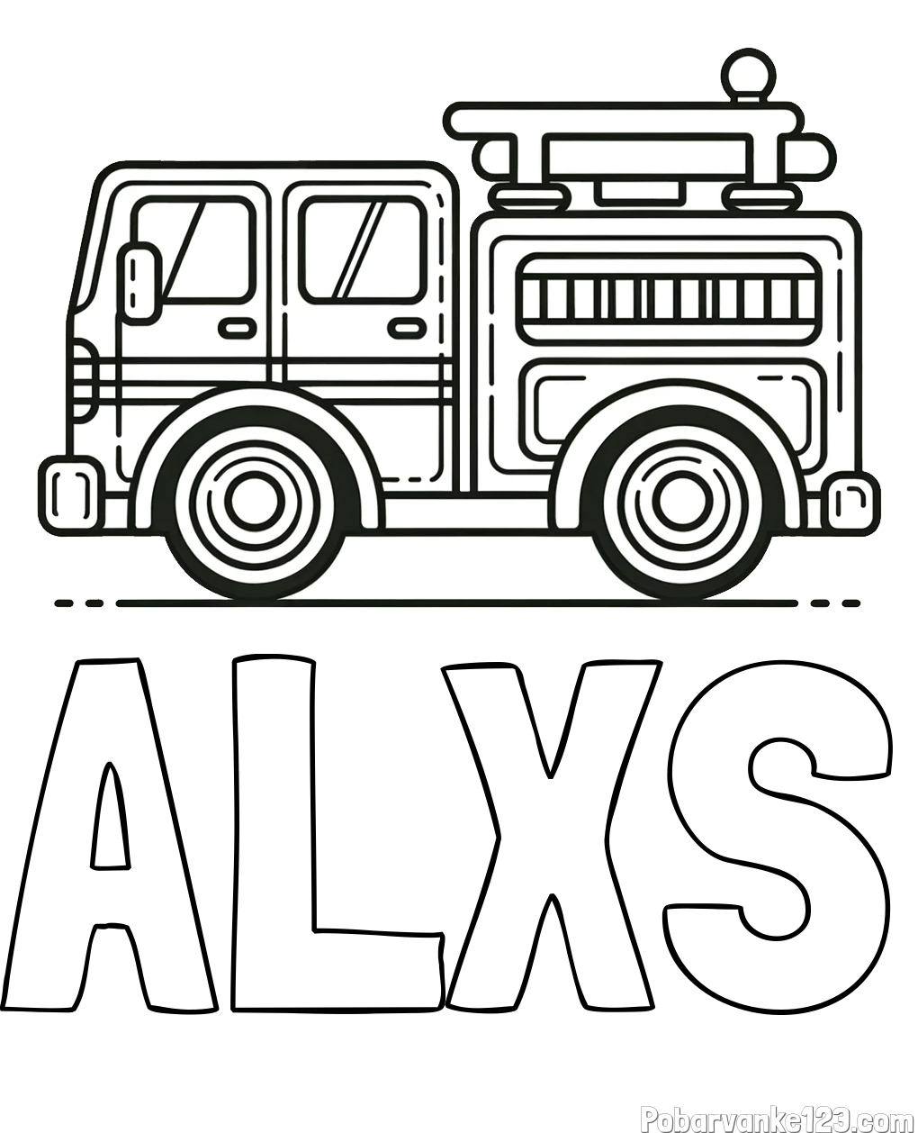 Pobarvanka imena ALXS in lepa pobarvnak gasilskega avta