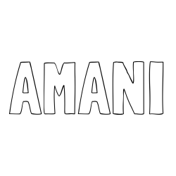 Online izdelana pobarvanka - Pobarvanka imena AMANI