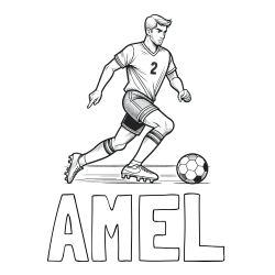Online izdelana pobarvanka - Pobarvanka imena AMEL in pobarvanka nogometaša