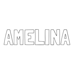 Online izdelana pobarvanka - Pobarvanka imena AMELINA