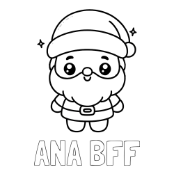 Online izdelana pobarvanka - Pobarvanka imena ANA BFF in enostavna otroška pobarvanka Božička