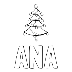 Pobarvanka imena ANA in božična smreka