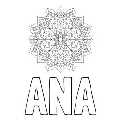 Pobarvanka imena ANA in Čudovita pobarvanka mendale