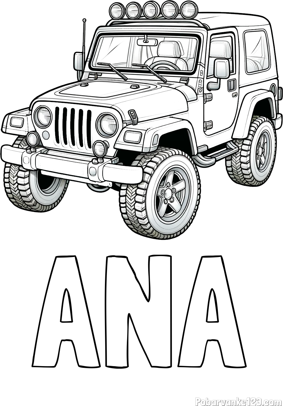 Pobarvanka imena ANA in pobarvanka džipa